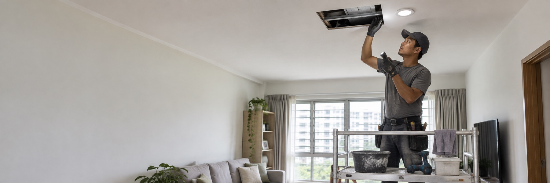 false ceiling repair service scene