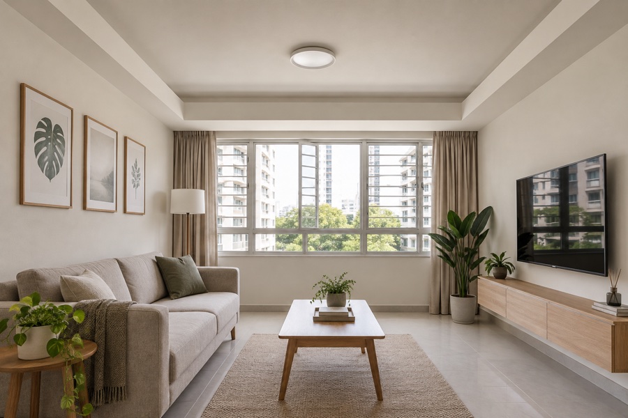 hdb false ceiling 02 service work and finished interior