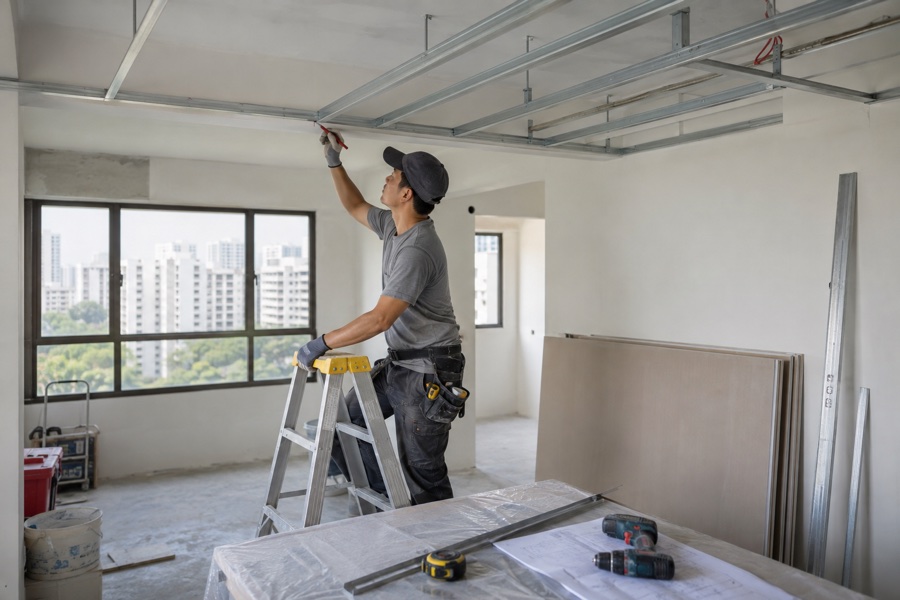 hdb false ceiling 04 service work and finished interior