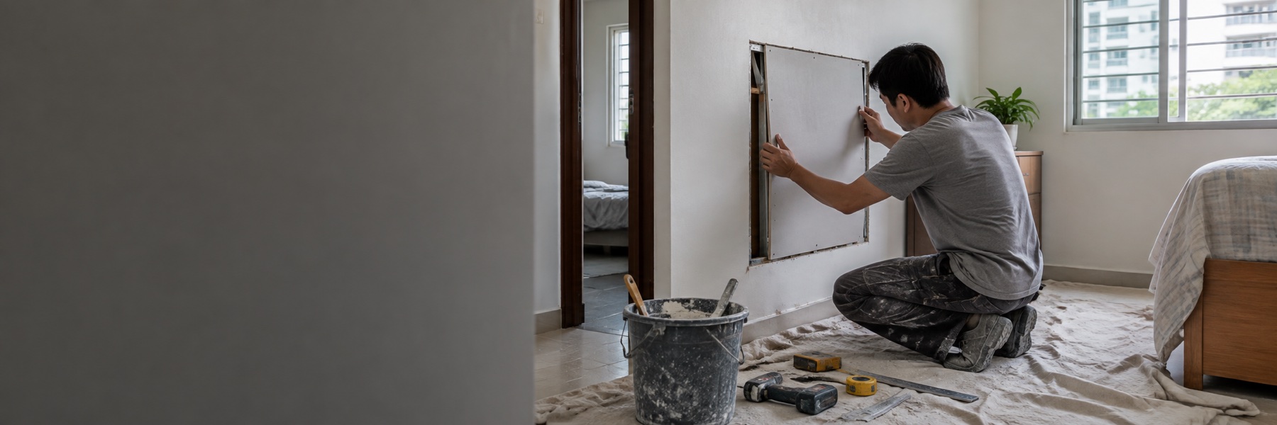 partition wall repair service scene